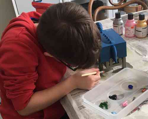 Technician painting